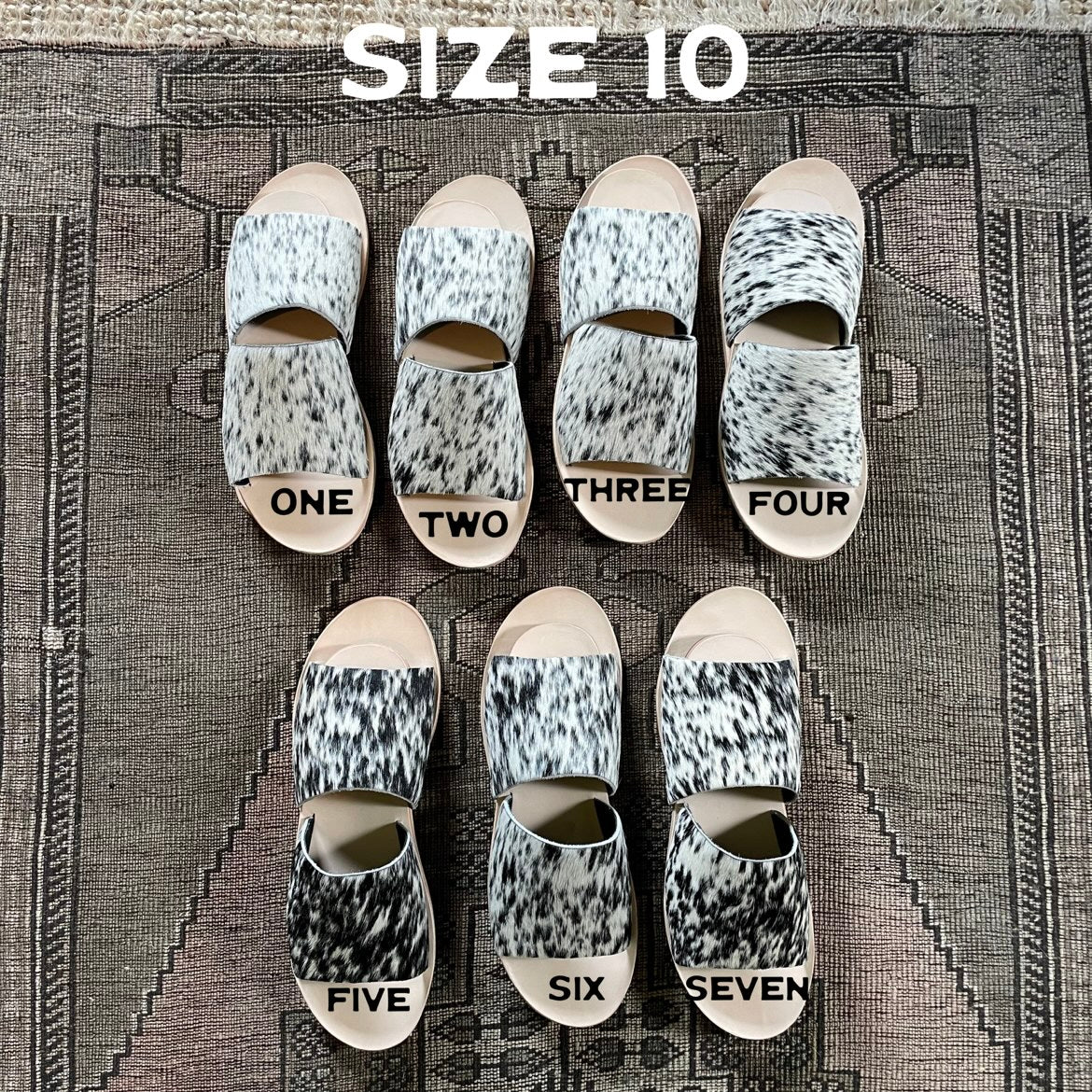 Howdy, Honey [Black Cowhide Slides]