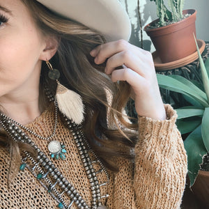 Kiera Earring [Upcycled Cream Fringe]