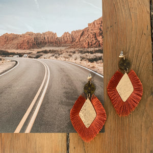 Corin Earring [Upcycled Rust Fringe]
