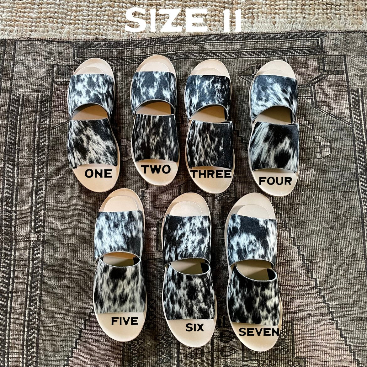 Howdy, Honey [Black Cowhide Slides]
