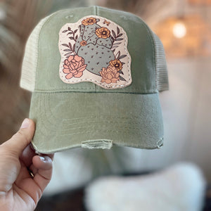 Prickly Pear [Leather Patch Hat]
